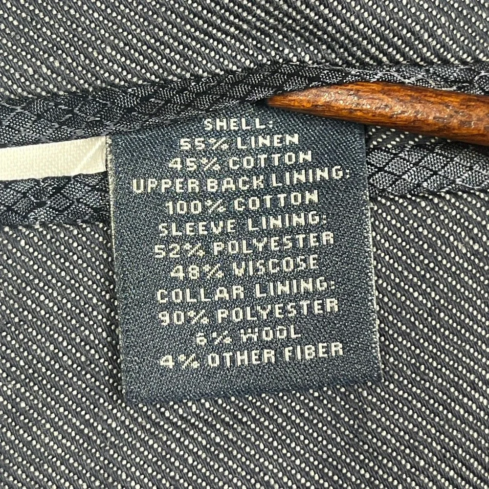 Hart Schaffner Marx Linen Cotton Blend Blazer Mens XL Blue Sport Coat Casual